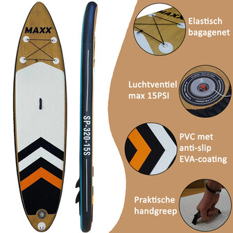 Maxxoutdoor SUP Board Ladoga Wood &amp; Blue Edition - 320cm