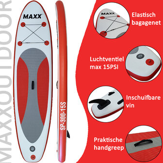 Combi Deal! - Maxxoutdoor Supboard Garda Red Edition 2x - Opblaasbaar - 300cm