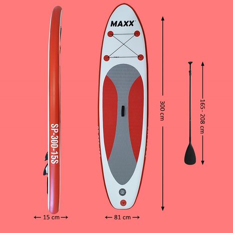 Combi Deal! - Maxxoutdoor Supboard Garda Red Edition 2x - Opblaasbaar - 300cm